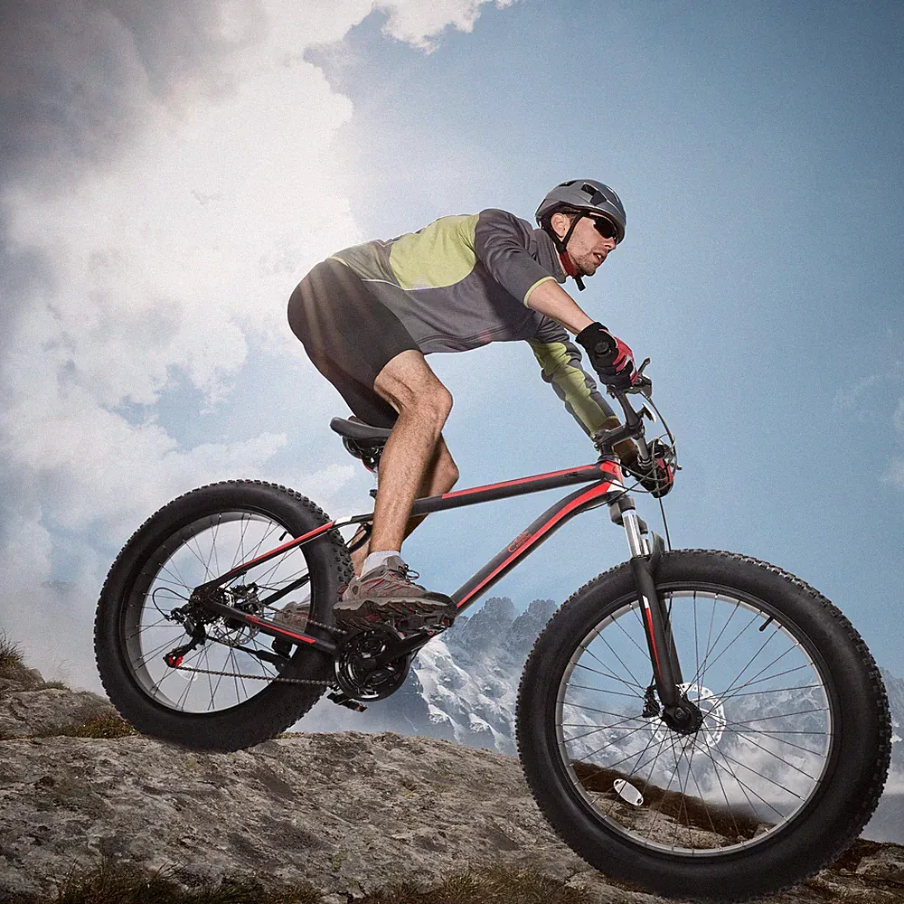 26" Men's Fat Tire Bike Comfort Ride w/ Dual Disc Brakes, Shimano 21 Speeds