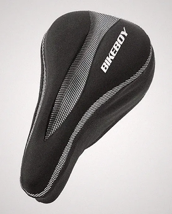 Bikeboy Padded Bicycle Seat Cover Black & Grey w/ Rain Cover Comfort Bike Ride