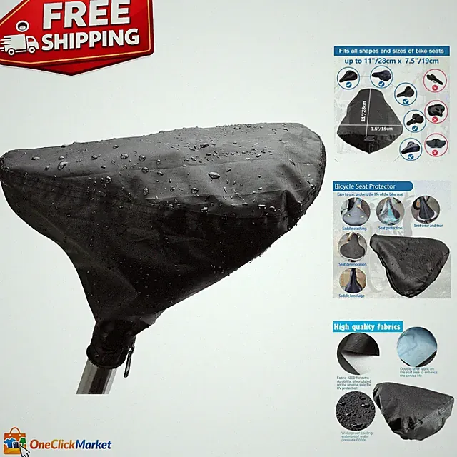 Durable Universal Fit Bike Seat Cover with Double Layer Protection - Black