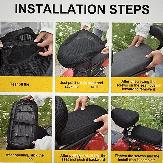 E-bike Seat Cushion Cover Weatherproof Construction Breathable Ventilated Cover