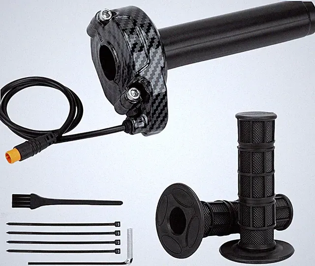 Ebike Full Twist Throttle for Macfox, 3 Pin Surron Style Throttle Grip Kit 12V-7