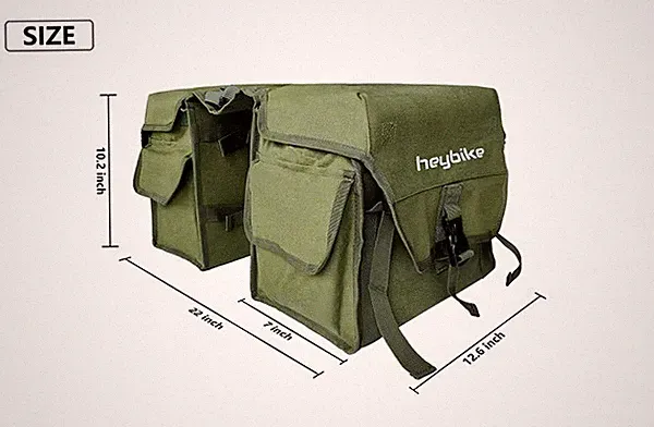 * Heybike EBike Bicycle Rear Rack Pannier Saddle Bag Green NEW *