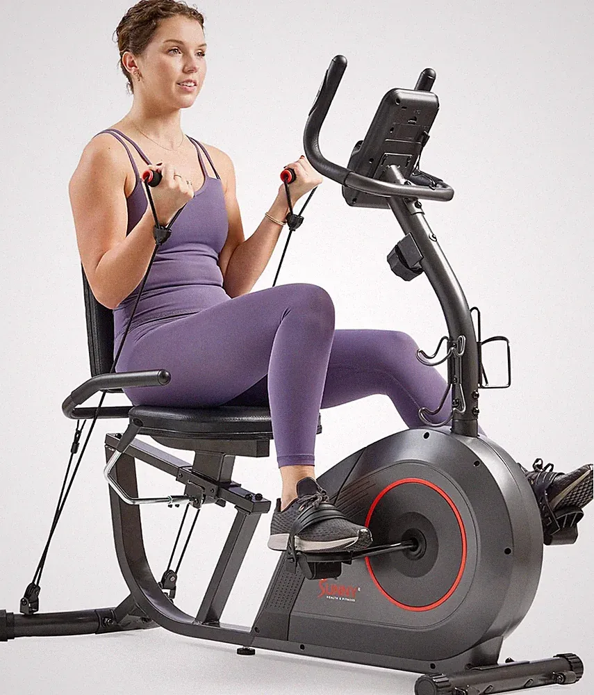 Smart Heavy-Duty Recumbent Bike W/Wide Cushioned Seat & Back, Indoor Cycling Mac