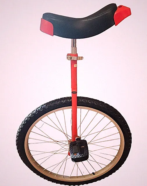Unicycle One Wheel Bicycle Red *READ* (SHD)